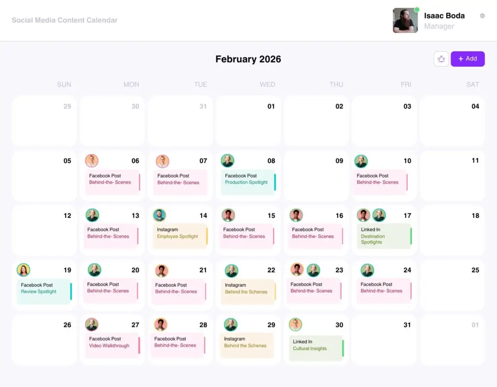 Content Calendar Mockup